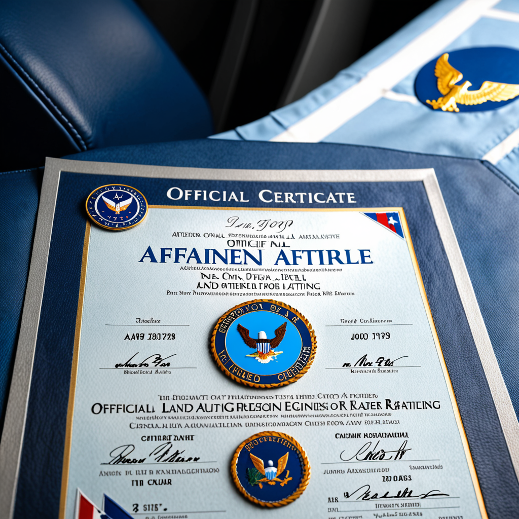 Close-up still life of an official FAA Airmen Certificate bearing an ATP multi-engine land rating, resting on a weathere